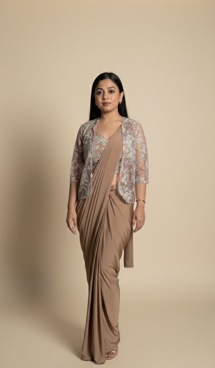 ELARA  Sequin Blouse & Jacket Shows – Contemporary Party Wear Saree