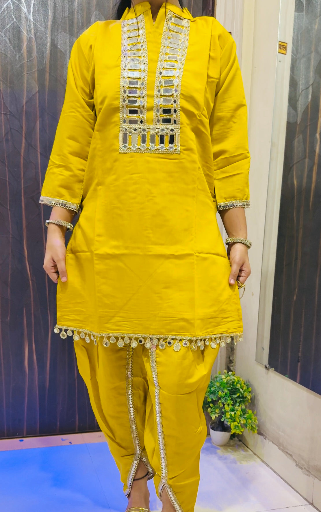 Mirror Work Silk Kurta Set for Women – Festive Ethnic Wear