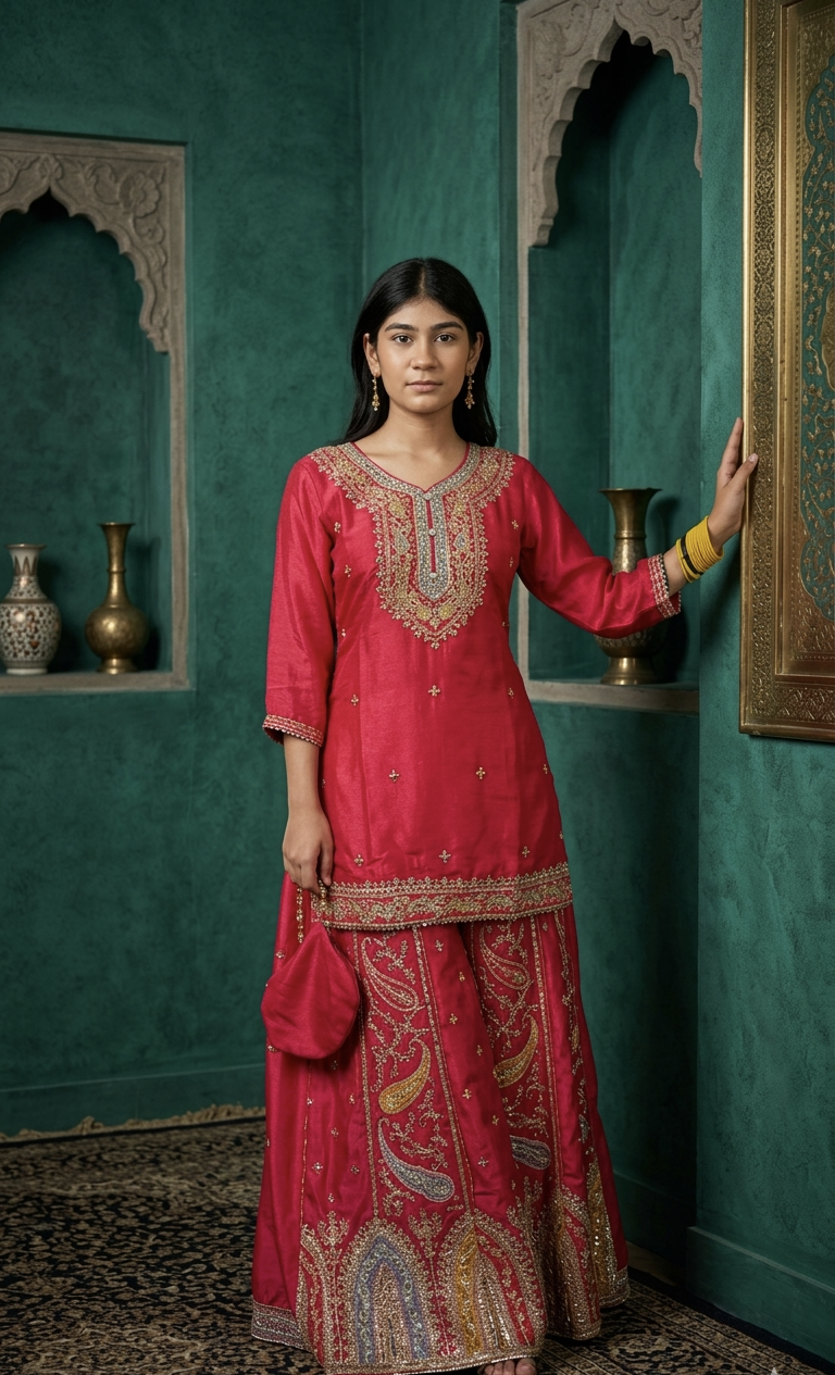 Elegant Embroidered Shrara Set for Women