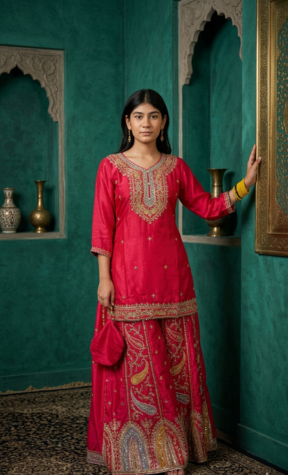 Elegant Embroidered Shrara Set for Women
