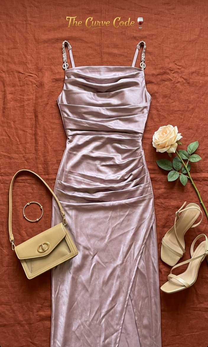 Satin Bodycon Party Midi Dress