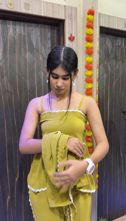 Viral  Scallop-Edge Lounge Co-ord Set