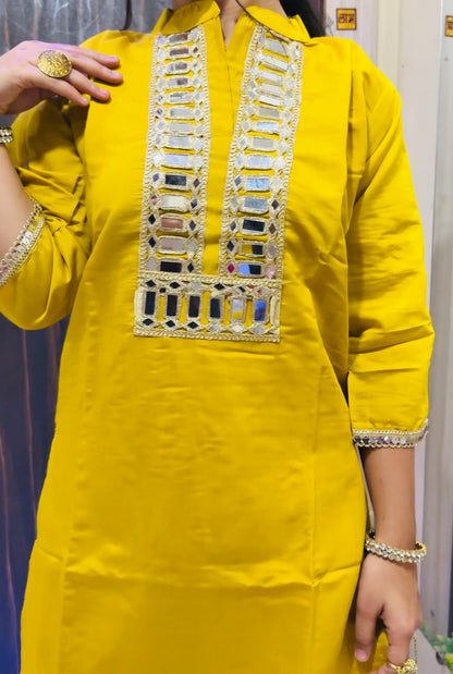 Mirror Work Silk Kurta Set for Women – Festive Ethnic Wear