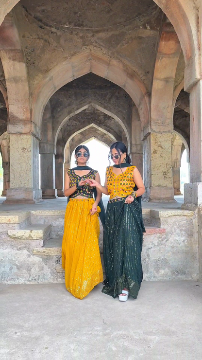 Designer Lehenga Choli for Women | Mehendi, Sangeet, Haldi Outfit