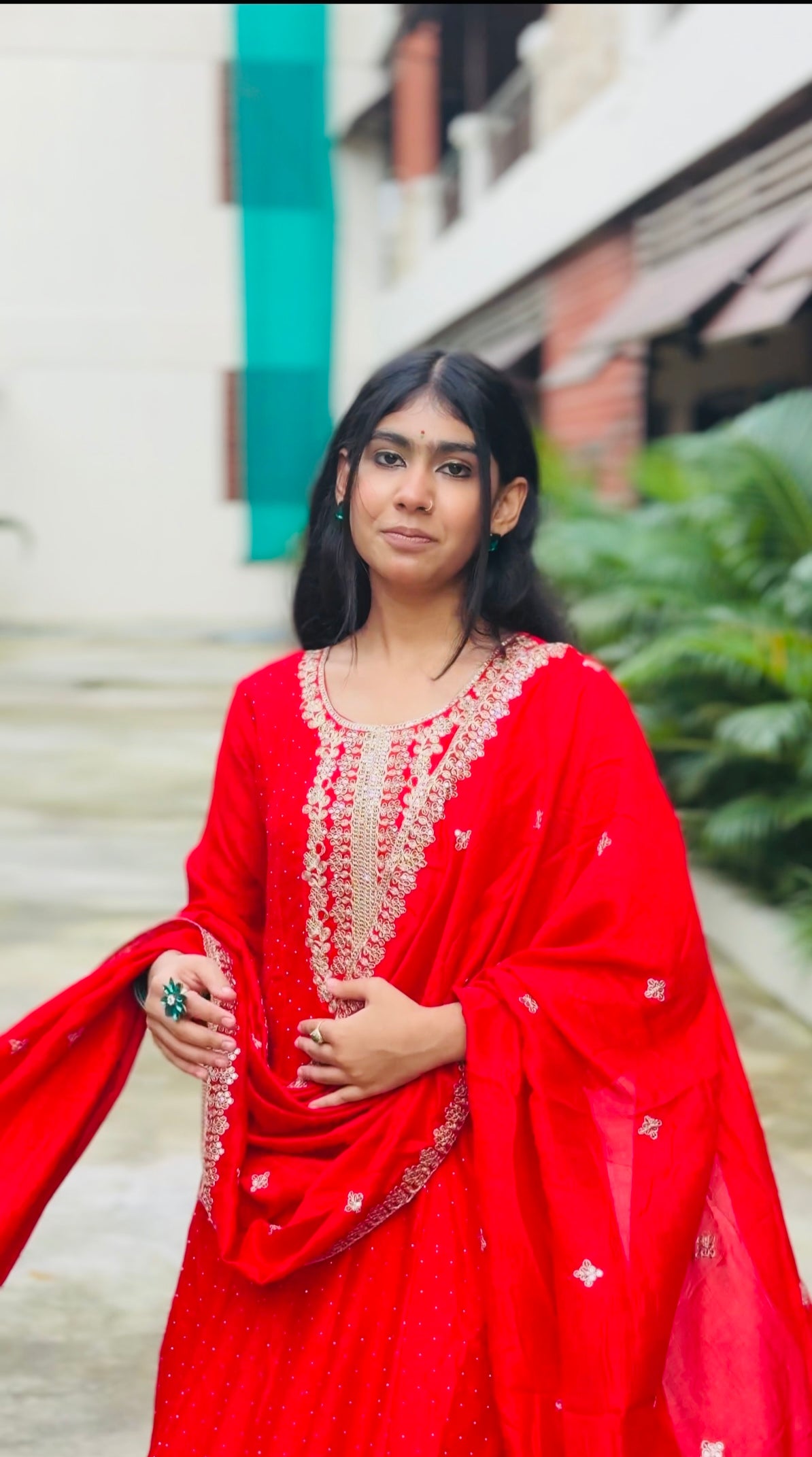 ❤️ Gulzaar Red Embroidered Anarkali Suit