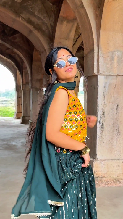 Designer Lehenga Choli for Women | Mehendi, Sangeet, Haldi Outfit