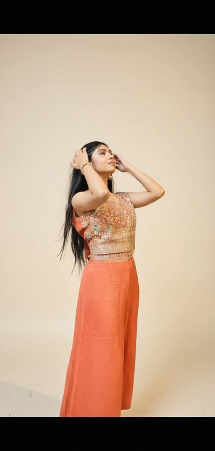 Peach Embroidered Shrara Set with Dupatta | Elegant Festive Wear for Women