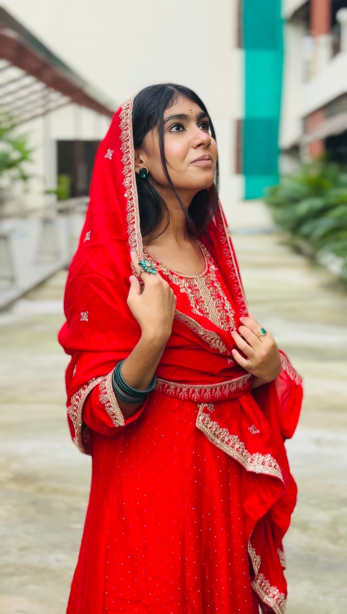 ❤️ Gulzaar Red Embroidered Anarkali Suit