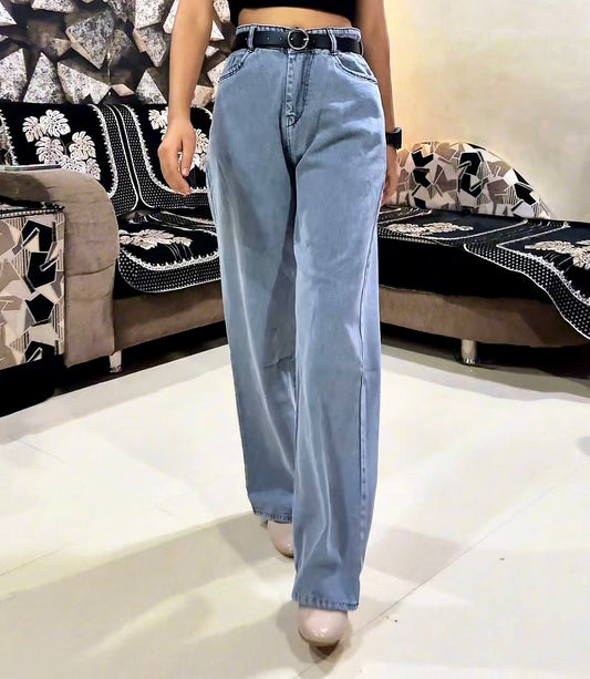 Grey Straight fit Baggy Jeans for Women