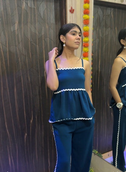 Viral  Scallop-Edge Lounge Co-ord Set