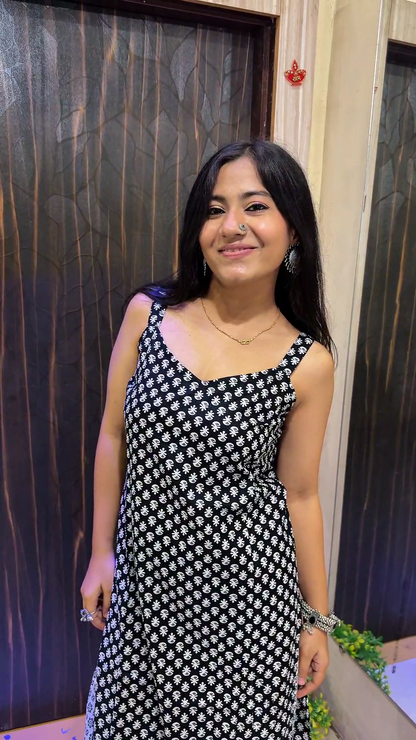 Black & White Printed Cotton Cord Set