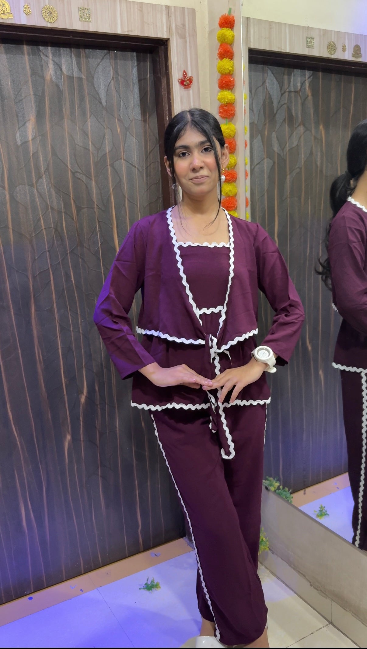 Viral  Scallop-Edge Lounge Co-ord Set