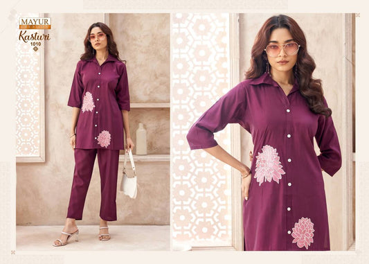 Indian Ethnic Embroidered Kurti & Straight Pant Co-Ord Set for Women