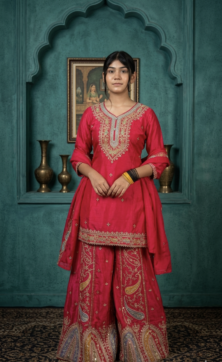 Elegant Embroidered Shrara Set for Women