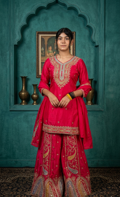 Elegant Embroidered Shrara Set for Women