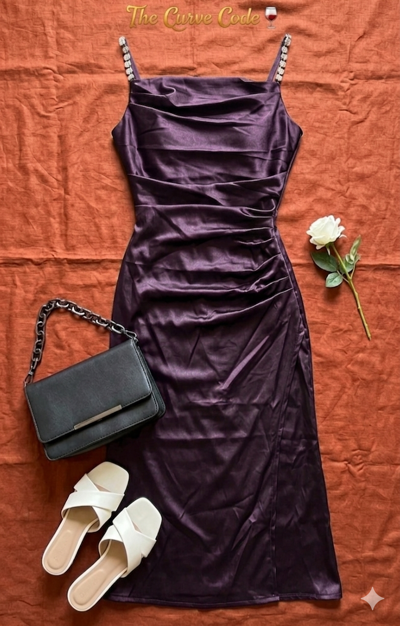 Satin Bodycon Party Midi Dress