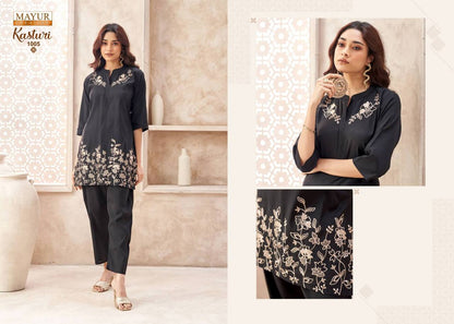 Indian Ethnic Embroidered Kurti & Straight Pant Co-Ord Set for Women