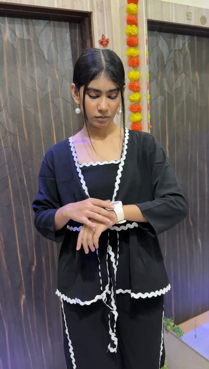 Viral  Scallop-Edge Lounge Co-ord Set