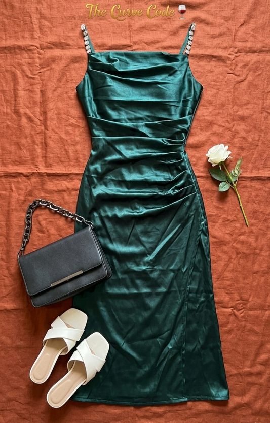 Satin Bodycon Party Midi Dress
