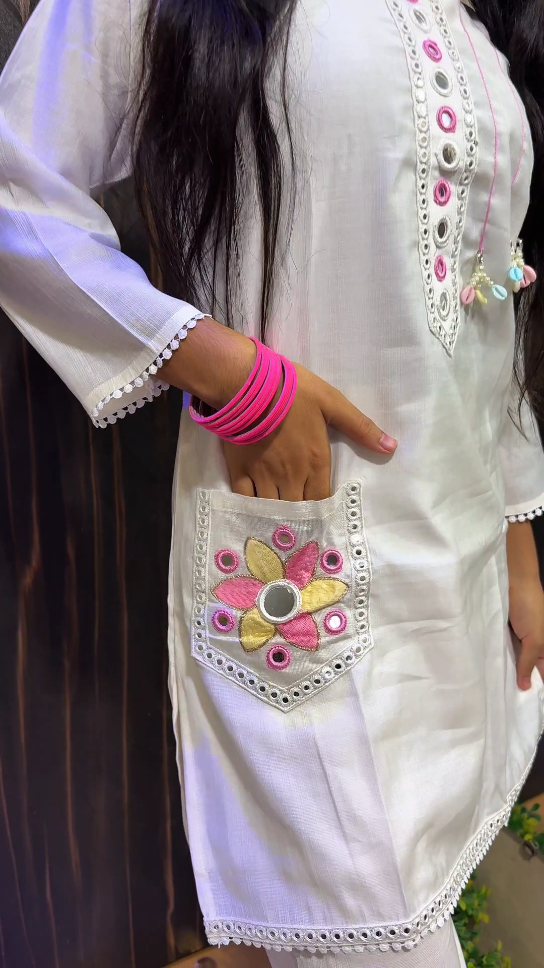 White Mirror Work Co-ord Sets