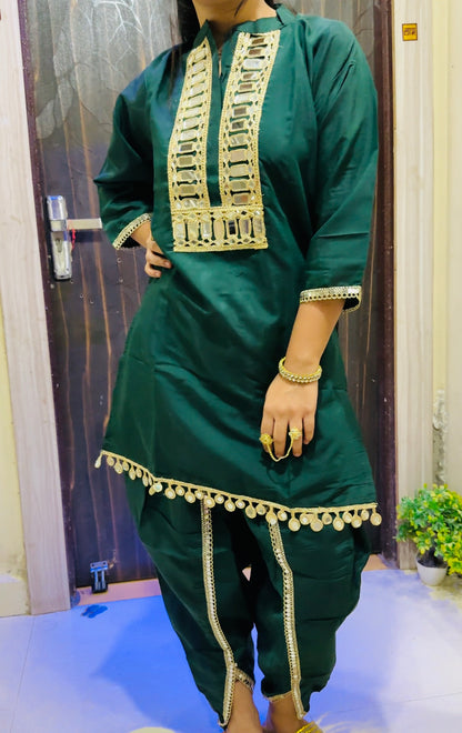 Mirror Work Silk Kurta Set for Women – Festive Ethnic Wear